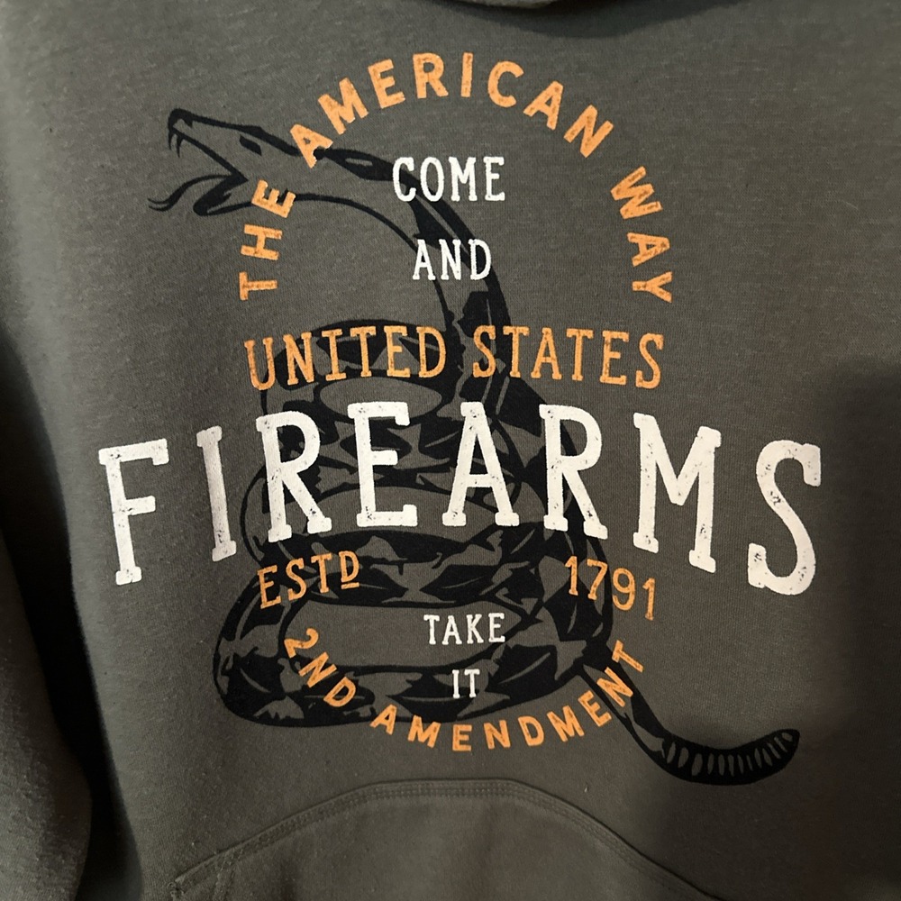 Lincoln Outfitters L Hoodie 2nd Amendment The American Way Firearms‎ 1791 Green - Picture 2 of 8